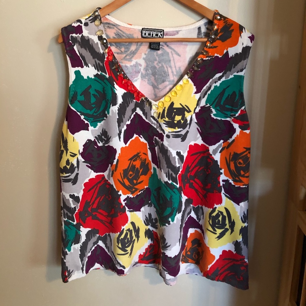 2X BEREK sleeveless sweater with crystal bling